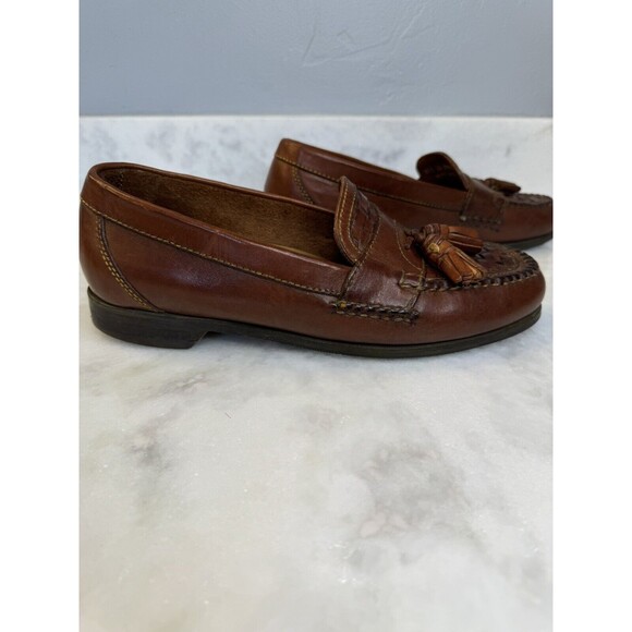Johnston & Murphy Men’s Brown Woven Tassel Loafers Men's Size 9.5 - Picture 4 of 14
